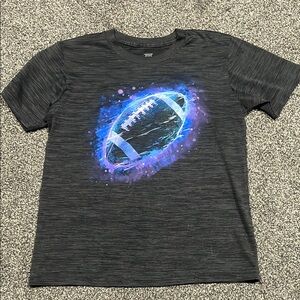 Tek Gear Black and Blue Short Sleeve Tee with Cosmic Football Design